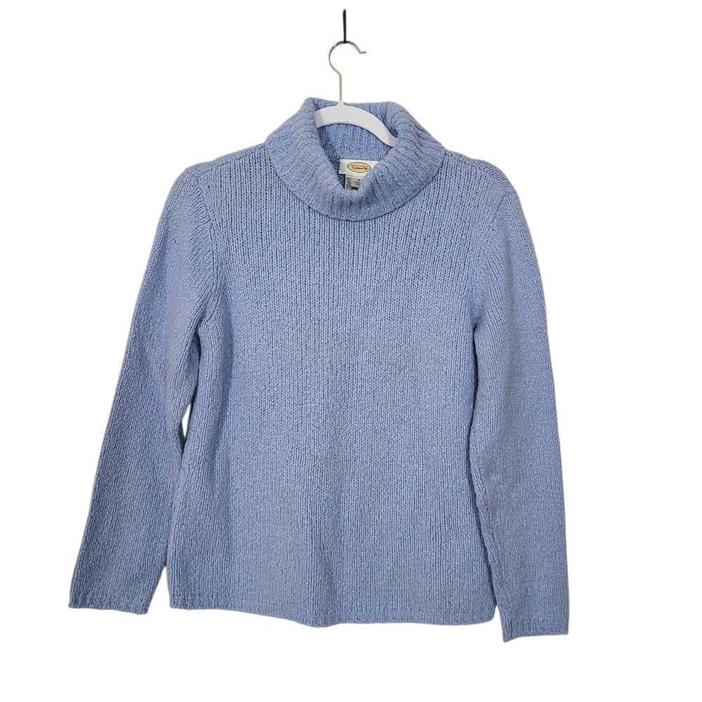 Talbots Women's M Blue Angora‎ Blend Turtleneck Sweater Knit Chunky Casual
